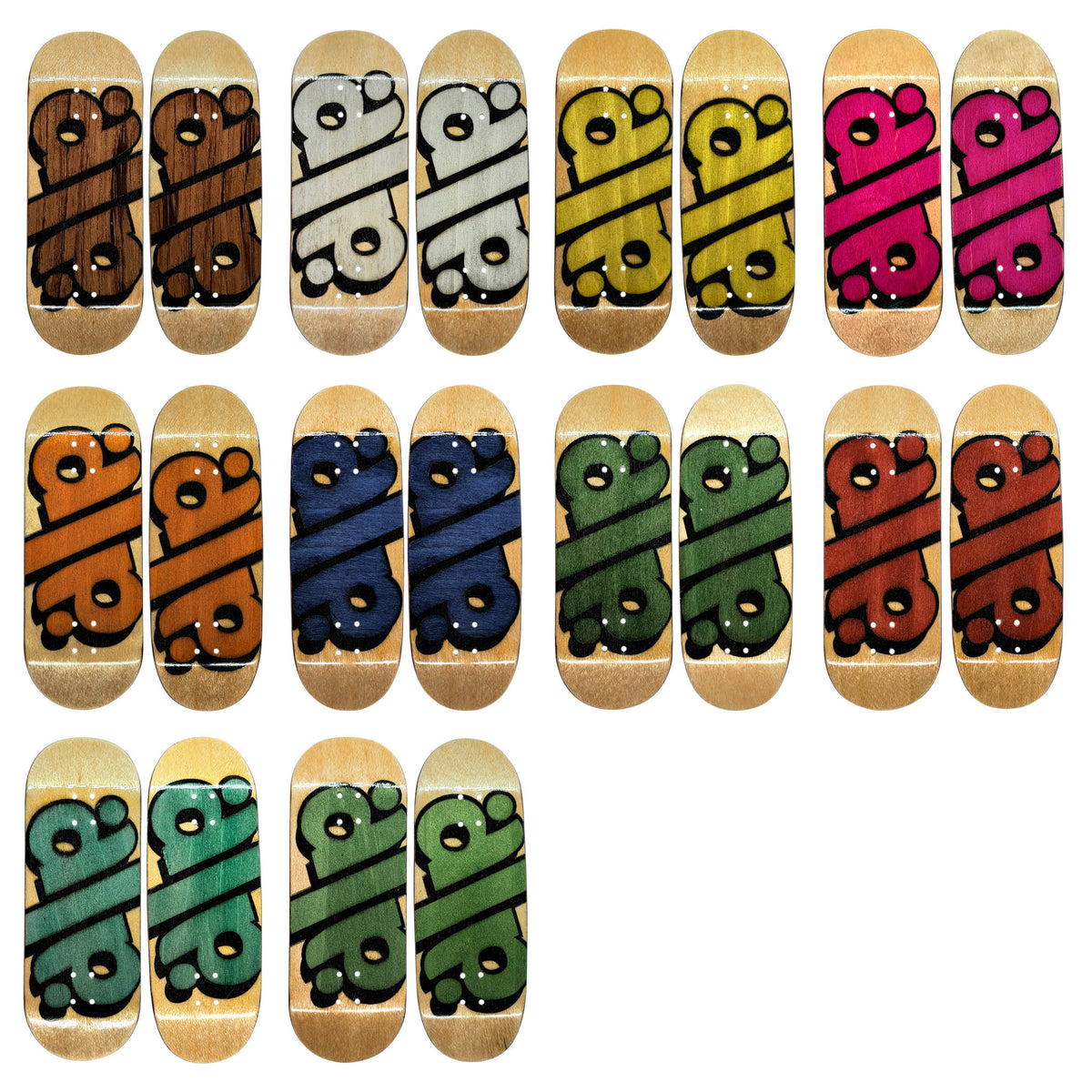 Fingerboards de madera ALP Split Ply Big Logo en varios colores